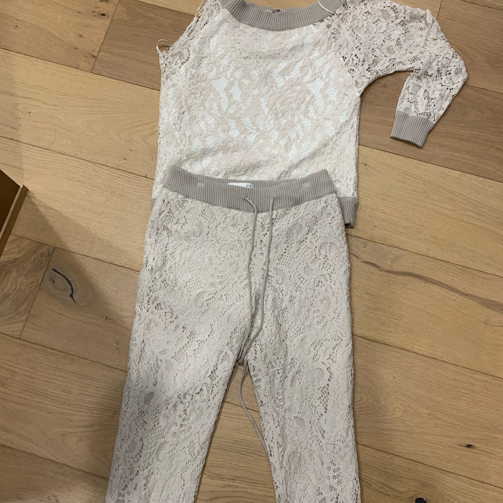 COPY - ROI Revolve Silk Mix Sweatshirt and Pants Set XS